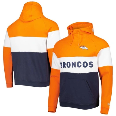 New Era Navy Denver Broncos Colorblock Current Pullover Hoodie