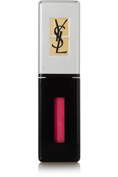 Saint Laurent Rouge Pur Couture Lip Lacquer Glossy Stain - Dew Red 201 In Pink