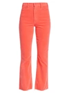 Mother The Hustler Ankle Fray Jeans In Coral