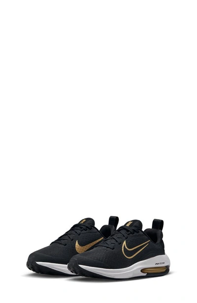Nike Kids' Air Zoom Arcadia 2 Running Shoe In Black/ Metallic Gold/ Grey