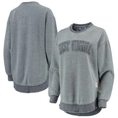 Pressbox Navy West Virginia Mountaineers Ponchoville Pullover Sweatshirt