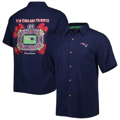 Tommy Bahama Navy New England Patriots Top Of Your Game Camp Button-up Shirt