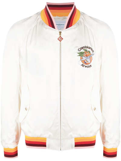 Casablanca Airways Bomber Jacket In White