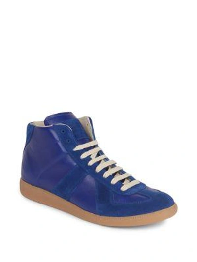 Maison Margiela Men's Replica High-top Sneakers In Blue