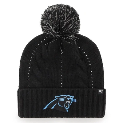 47 ' Black Carolina Panthers Bauble Cuffed Knit Hat With Pom