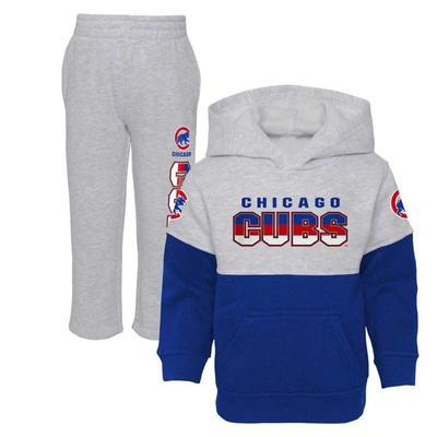 Outerstuff Kids' Toddler Royal/heather Grey Chicago Cubs Two-piece Playmaker Set In Multi