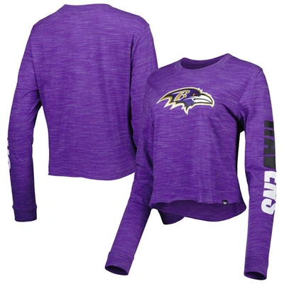 New Era Purple Baltimore Ravens Crop Long Sleeve T-shirt