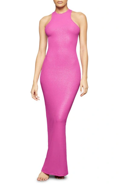 Skims Soft Lounge Racerback Maxi Dress In Fuchsia Foil | ModeSens