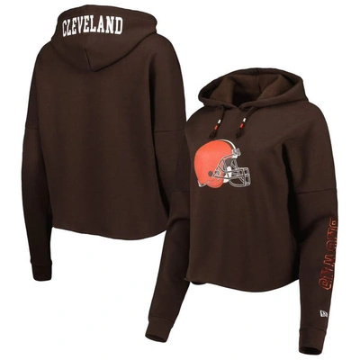 New Era Brown Cleveland Browns Foil Sleeve Pullover Hoodie