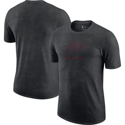 Nike Charcoal Oklahoma Sooners Washed Max90 T-shirt In Black
