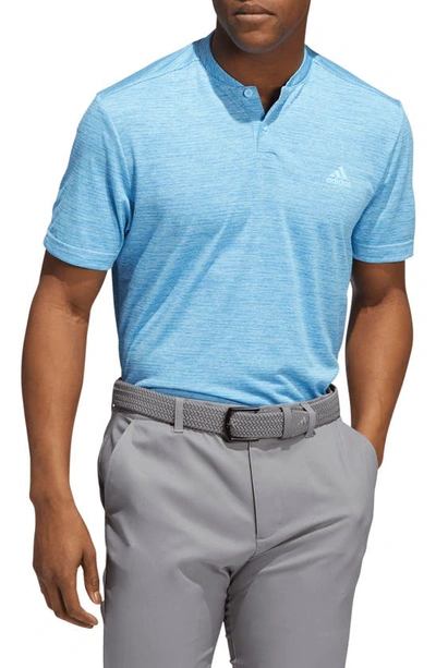 Adidas Golf Recycled Golf Henley In Pulse Blue/ Bliss Blue