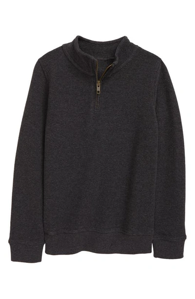 Nordstrom Kids' Quarter Zip Pullover In Grey Dark Charcoal Heather
