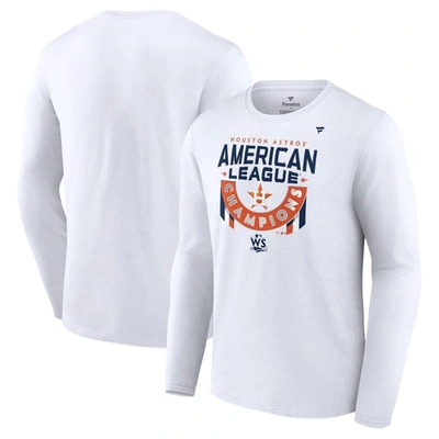 Fanatics Branded White Houston Astros 2022 American League Champions Locker Room Long Sleeve T-shirt