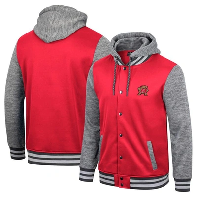 Colosseum Red Maryland Terrapins Robinson Hoodie Full-snap Jacket
