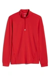 Cutter & Buck Traverse Regular Fit Quarter Zip Pullover In Red