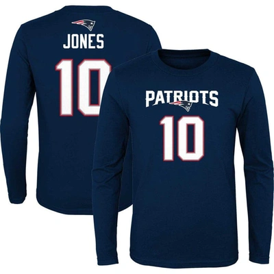 Outerstuff Kids'  Youth Mac Jones Navy New England Patriots Mainliner Player Name & Number Long Sleeve T-sh
