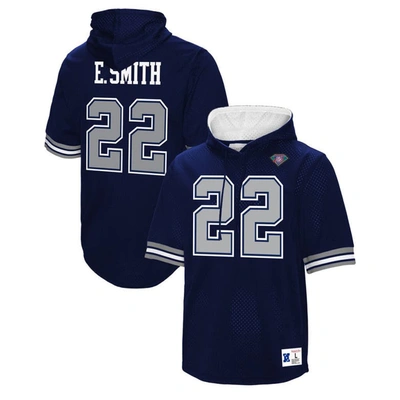 Mitchell & Ness Men's  Emmitt Smith Navy Dallas Cowboys Retired Player Mesh Name And Number Hoodie T-