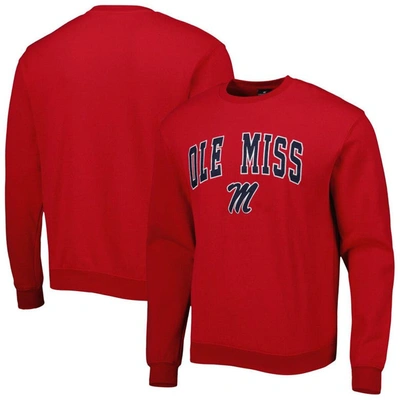 Colosseum Men's Ole Miss Rebels Arch & Logo Pullover Sweatshirt In Red