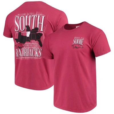 Image One Cardinal Arkansas Razorbacks Welcome To The South Comfort Colors T-shirt