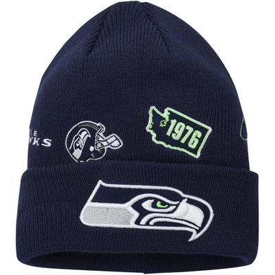 New Era Kids' Youth  College Navy Seattle Seahawks Identity Cuffed Knit Hat