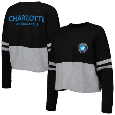Boxercraft Black Charlotte Fc Cropped Retro Jersey Long Sleeve T-shirt