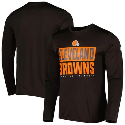 New Era Brown Cleveland Browns Combine Authentic Offsides Long Sleeve T-shirt