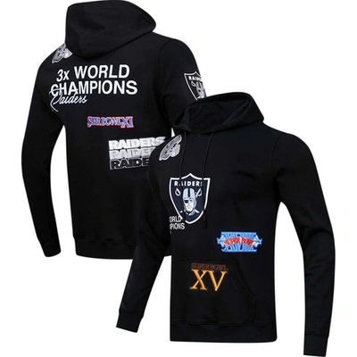 Pro Standard Black Las Vegas Raiders 3x Super Bowl Champions Pullover Hoodie