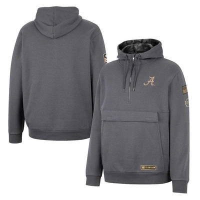 Colosseum Charcoal Alabama Crimson Tide Oht Military Appreciation Quarter-zip Hoodie