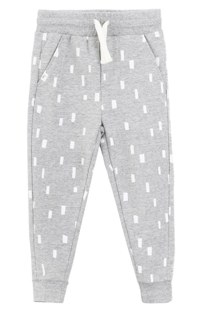 Miles The Label Kids' Geometric Stretch Organic Cotton Joggers In Grey