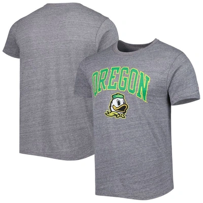 League Collegiate Wear Heather Gray Oregon Ducks 1965 Arch Victory Falls Tri-blend T-shirt