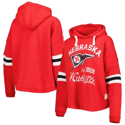 Pressbox Scarlet Nebraska Huskers Super Pennant Pullover Hoodie