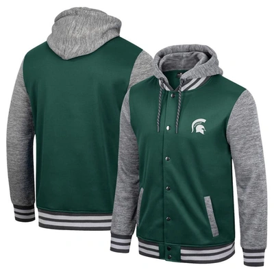 Colosseum Green Michigan State Spartans Robinson Hoodie Full-snap Jacket