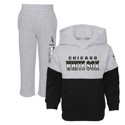 Outerstuff Kids' Toddler Black/heather Gray Chicago White Sox Two-piece Playmaker Set