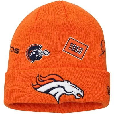 New Era Kids' Youth   Orange Denver Broncos Identity Cuffed Knit Hat