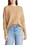 Vince Camuto Center Seam Crewneck Sweater In Taupe