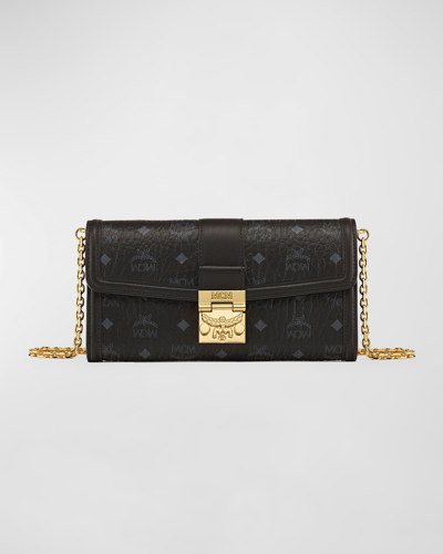 Mcm Tracy Chain Wallet In Visetos In Black
