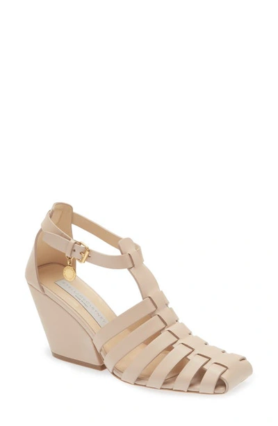 Stella Mccartney Cowboy Heeled Fisherman Sandals In Nude