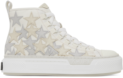 Amiri Men's Stars Court High-top Platform Trainers In White