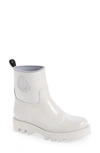 Moncler Ginette Waterproof Rubber Rain Boots In Grey