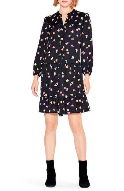 Nic + Zoe Party Pears Printed Flounce Dress In Black