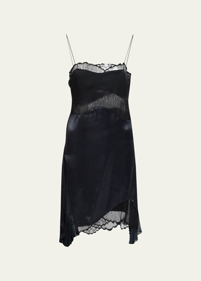 Victoria Beckham Mice-media Lace Intarsia Cami Mini Dress In Black