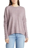 Vince Camuto Center Seam Crewneck Sweater In Heather Purple