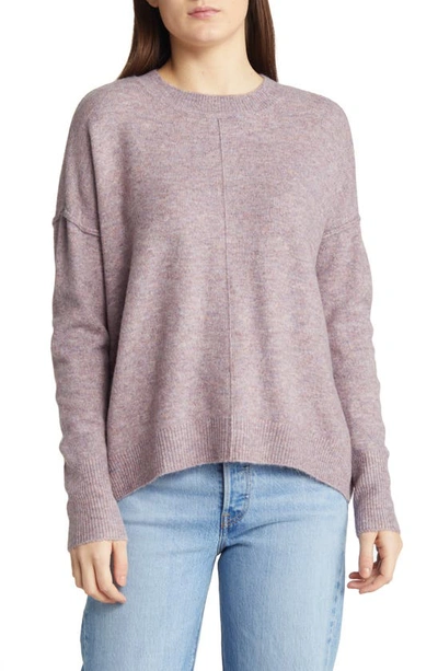 Vince Camuto Center Seam Crewneck Sweater In Heather Purple