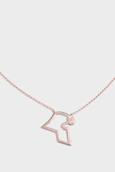 Tiba Kuwait Map Outline Necklace In R Gold
