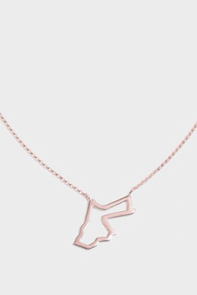 Tiba Jordan Map Outline Necklace In R Gold
