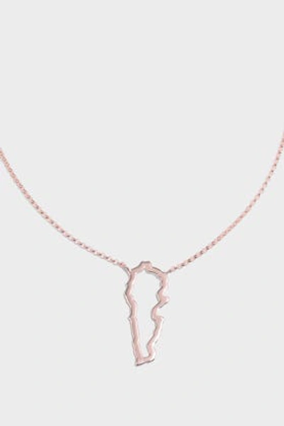 Tiba Lebanon Map Outline Necklace In R Gold