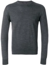 Prada Crewneck Cashmere Knit Sweater In Grey