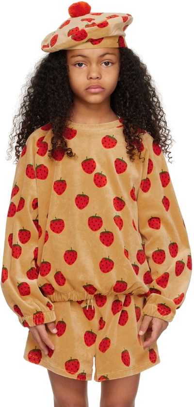 Mini Rodini Kids' Gots Printed Sweatshirt Beige