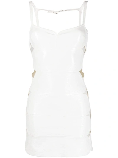 Courrges Vinyl Cut-out Mini Dress In Bianco