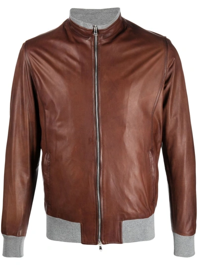 Barba Mens Brown Other Materials Outerwear Jacket